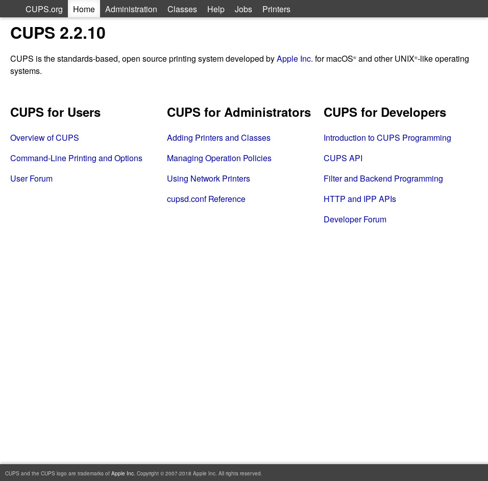 CUPS homepage